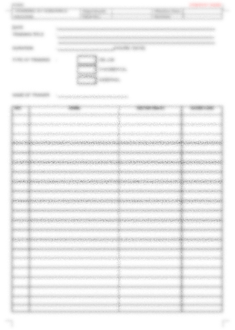 P22 F02 - (FORM) TRAINING ATTENDANCE RECORD