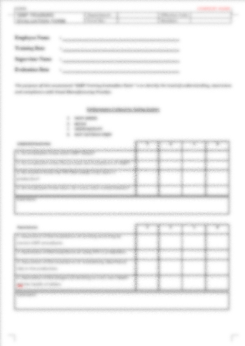 P22 F04 - (FORM) GMP TRAINING EVALUATION