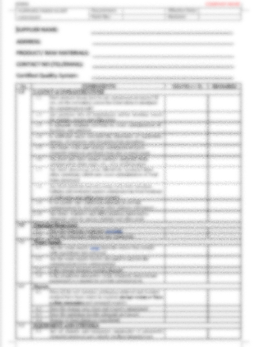 P11 F03 - (FORM) SUPPLIER AUDIT CHECKLIST