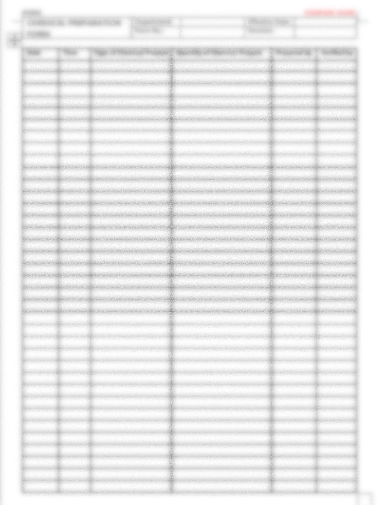 P08 F02 - (FORM) CHEMICAL PREPARATION RECORD