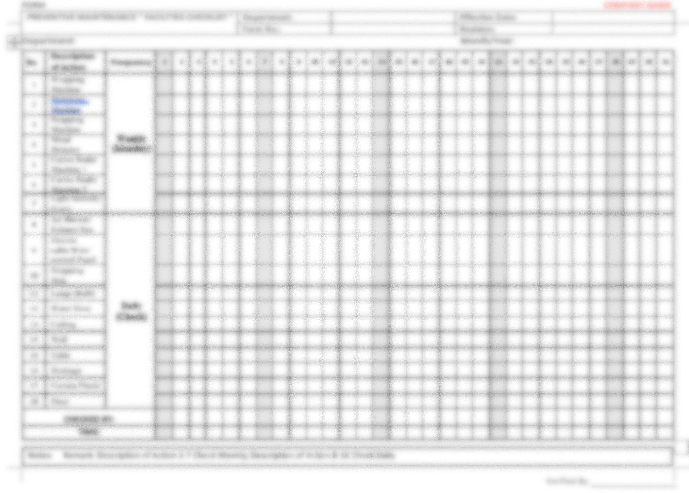P17 F06 - (FORM) FACILITIES CHECKLIST