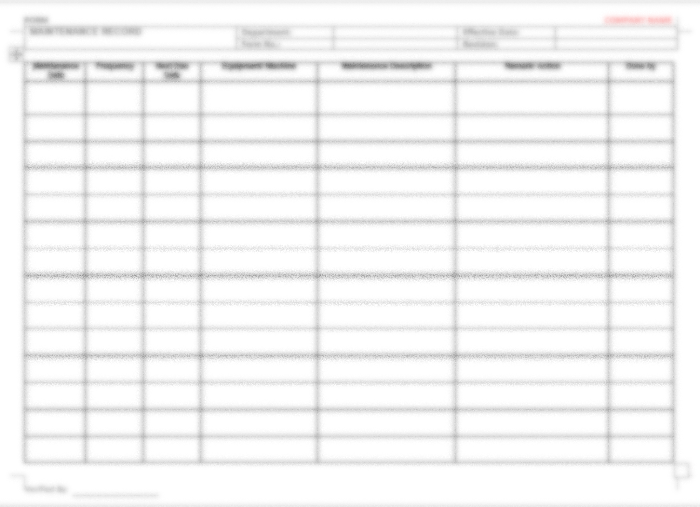 P17 F02 - (FORM) MAINTENENCE RECORD