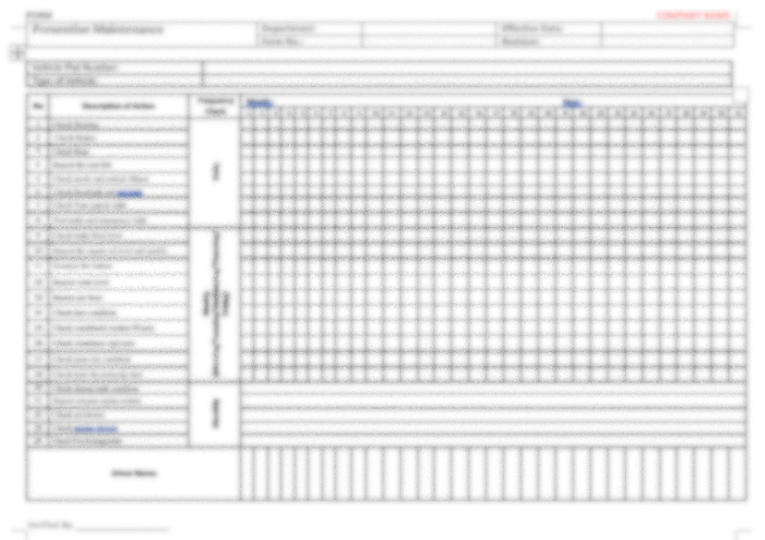 P26 F02 - (FORM) VEHICLE MAINTENANCE RECORD