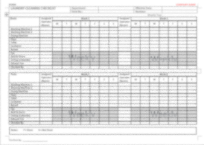 P15 F05 - (FORM) LAUNDRY CLEANING CHECKLIST