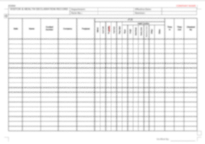 P21 F01 - (FORM) VISITOR & HEALTH DECLARATION