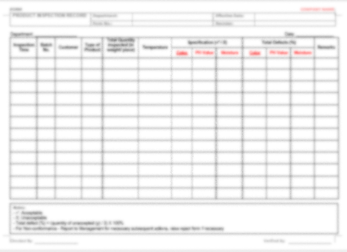 P06 F01 - (FORM) INSPECTION RECORD