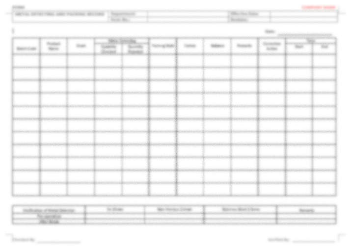 P07 F01 - (FORM) METAL DETECTING